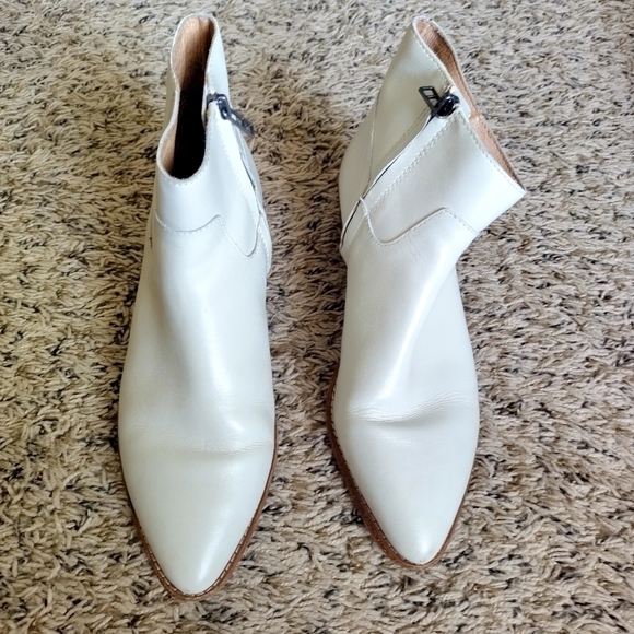 Madewell Charley Leather Ankle Boot Vintage Canvas Ivory white K5308 sz 7,5 - Picture 3 of 7